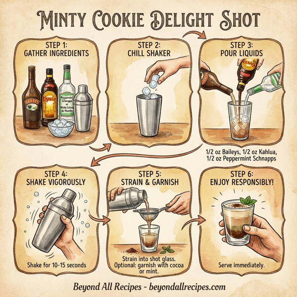 Minty Cookie Delight Shot instructions