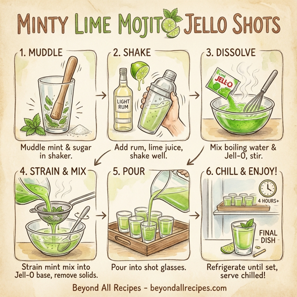 Minty Lime Mojito Jello Shots instructions