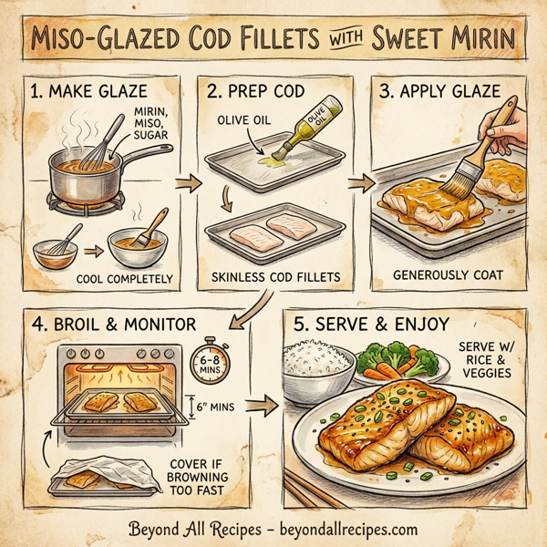Miso-Glazed Cod Fillets with Sweet Mirin instructions
