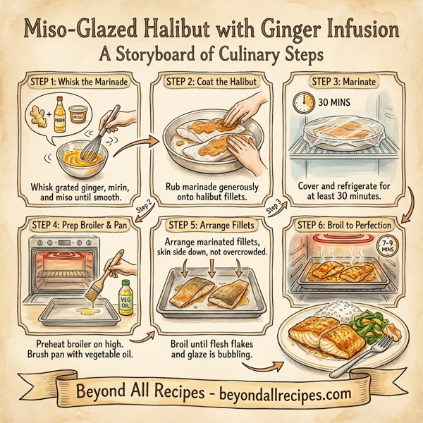 Miso-Glazed Halibut with Ginger Infusion instructions