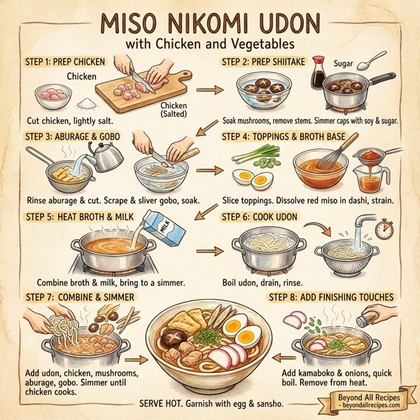 Miso Nikomi Udon with Chicken and Vegetables instructions