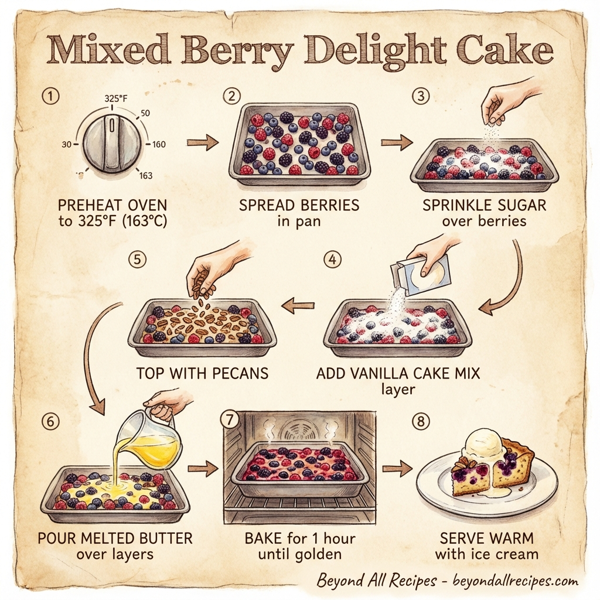 Mixed Berry Delight Cake instructions