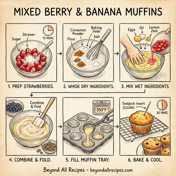 Mixed Berry & Banana Muffins instructions