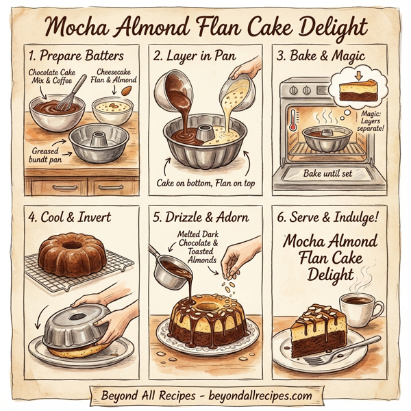 Mocha Almond Flan Cake Delight instructions