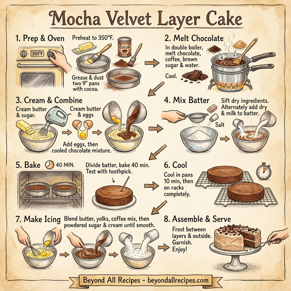 Mocha Velvet Layer Cake instructions