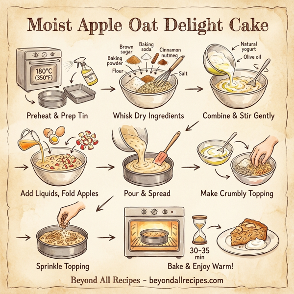 Moist Apple Oat Delight Cake instructions