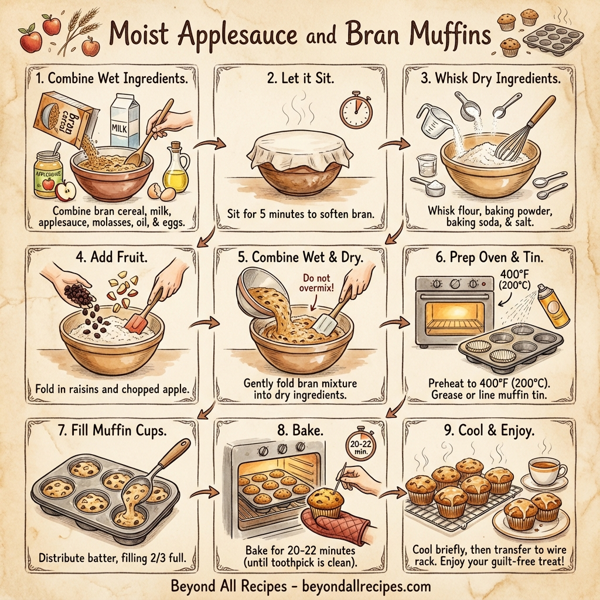 Moist Applesauce and Bran Muffins instructions