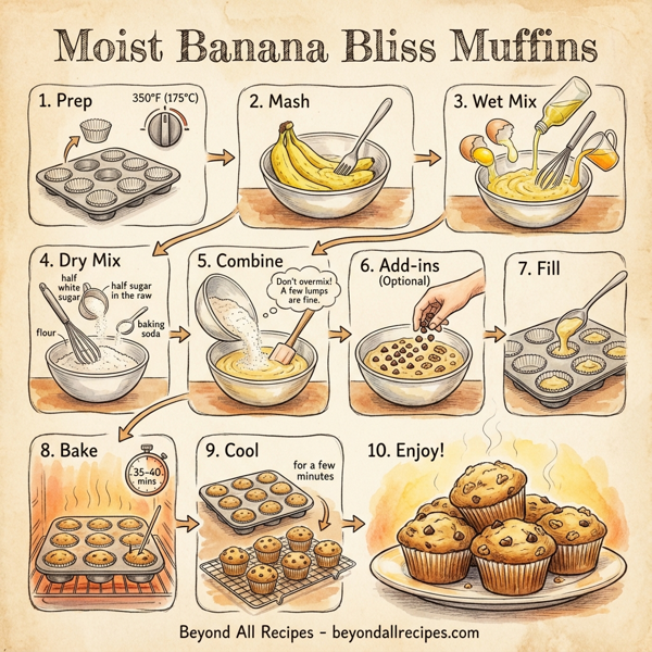 Moist Banana Bliss Muffins instructions