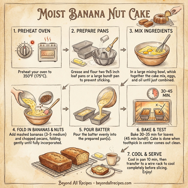 Moist Banana Nut Cake instructions