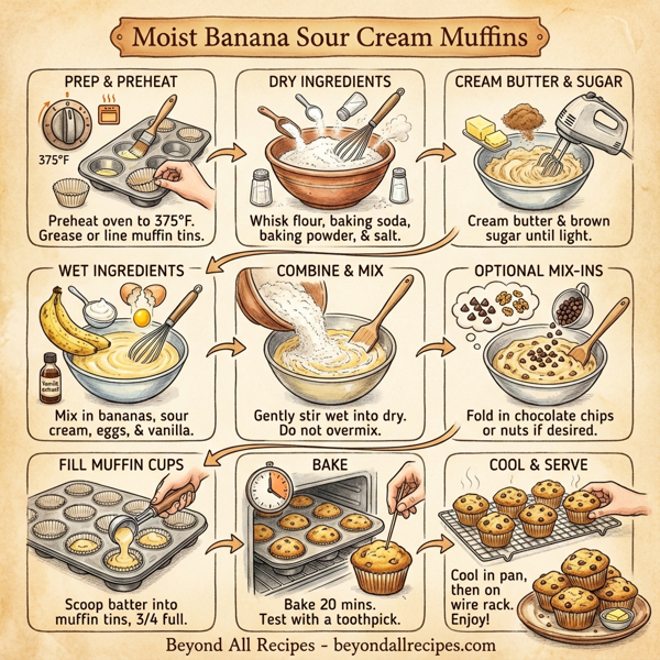 Moist Banana Sour Cream Muffins instructions