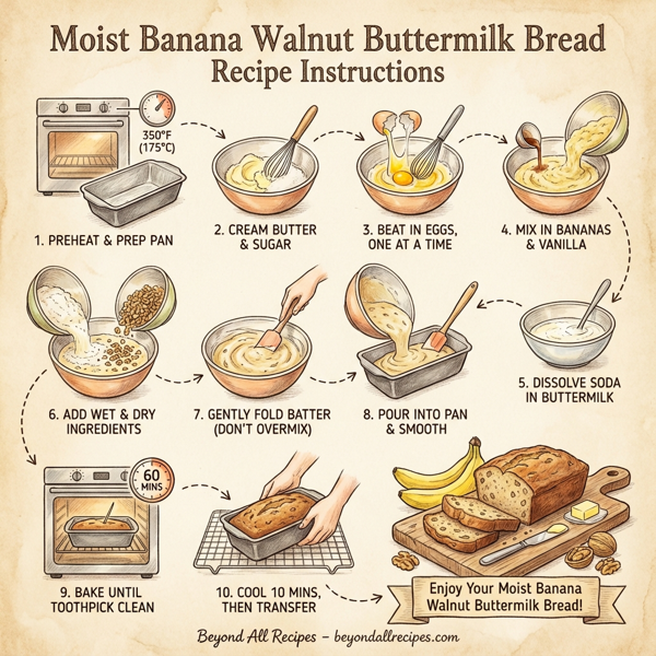 Moist Banana Walnut Buttermilk Bread instructions