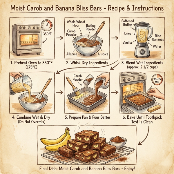 Moist Carob and Banana Bliss Bars instructions