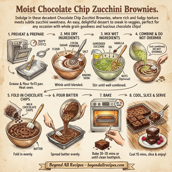 Moist Chocolate Chip Zucchini Brownies instructions