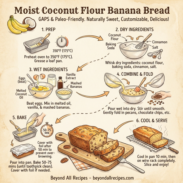Moist Coconut Flour Banana Bread instructions
