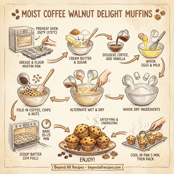 Moist Coffee Walnut Delight Muffins instructions