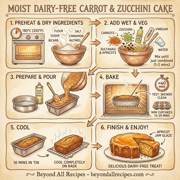 Moist Dairy-Free Carrot & Zucchini Cake instructions