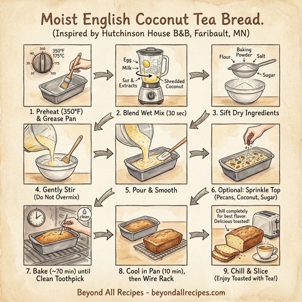 Moist English Coconut Tea Bread instructions