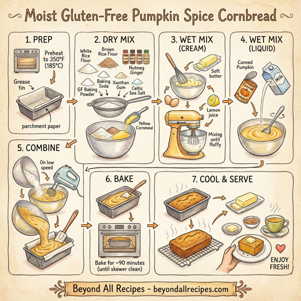 Moist Gluten-Free Pumpkin Spice Cornbread instructions