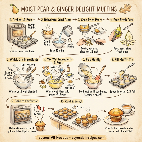 Moist Pear & Ginger Delight Muffins instructions