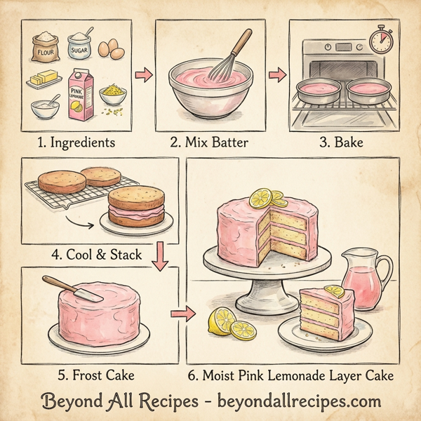 Moist Pink Lemonade Layer Cake instructions