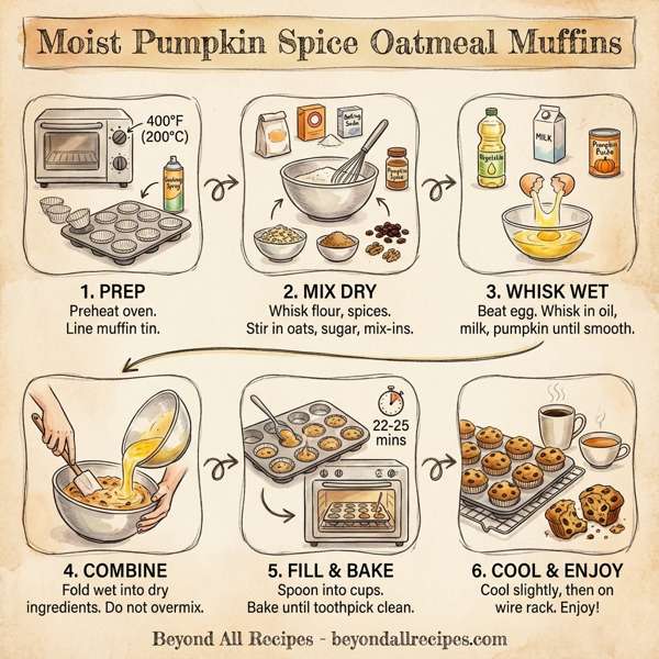 Moist Pumpkin Spice Oatmeal Muffins instructions