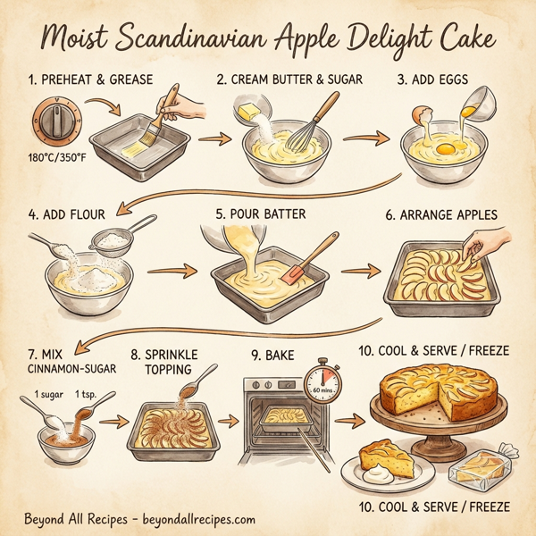 Moist Scandinavian Apple Delight Cake instructions