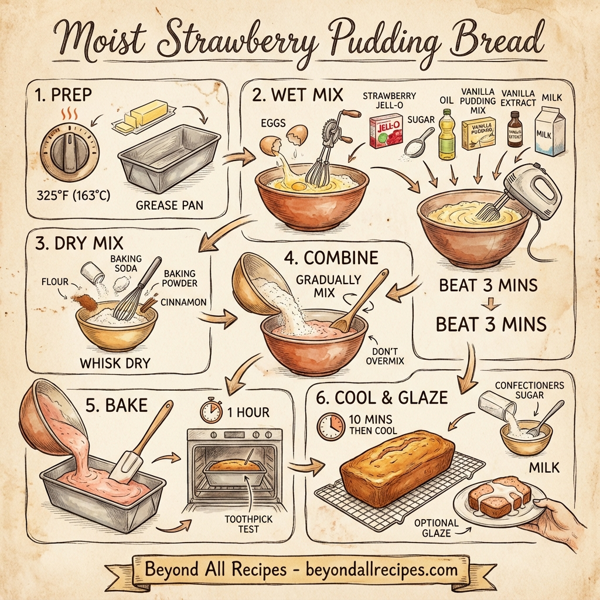 Moist Strawberry Pudding Bread instructions