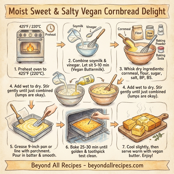 Moist Sweet & Salty Vegan Cornbread Delight instructions