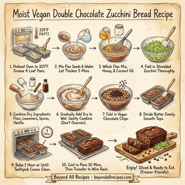 Moist Vegan Double Chocolate Zucchini Bread instructions