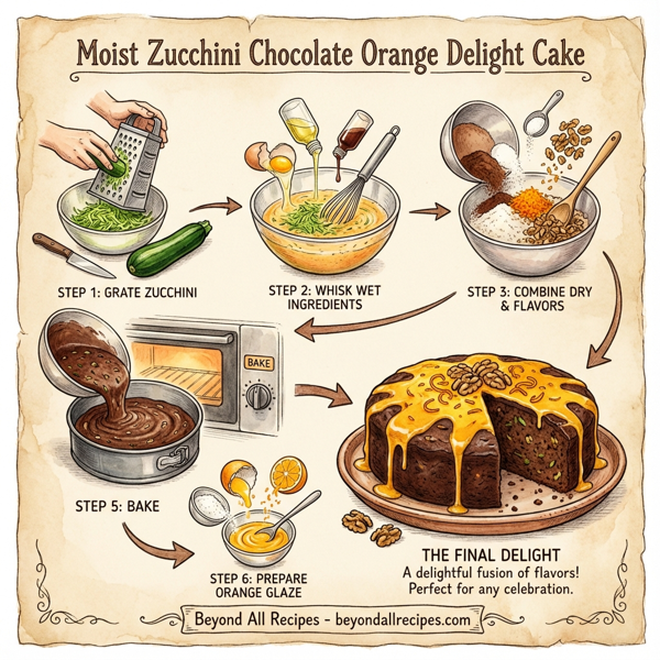 Moist Zucchini Chocolate Orange Delight Cake instructions