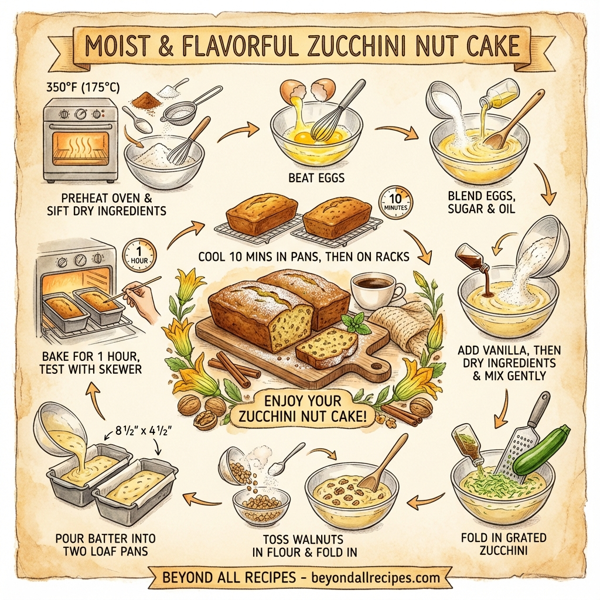 Moist & Flavorful Zucchini Nut Cake instructions