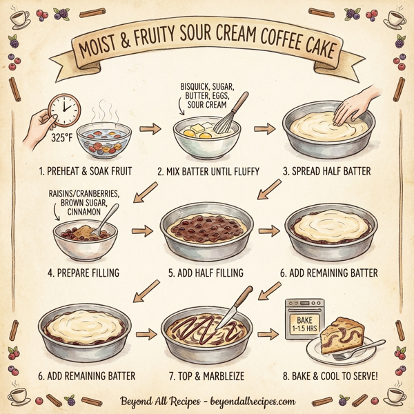 Moist & Fruity Sour Cream Coffee Cake instructions