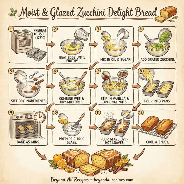Moist & Glazed Zucchini Delight Bread instructions