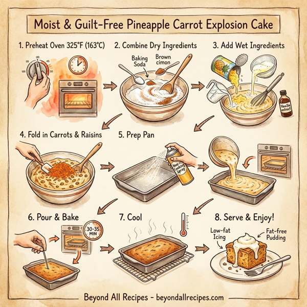 Moist & Guilt-Free Pineapple Carrot Explosion Cake instructions