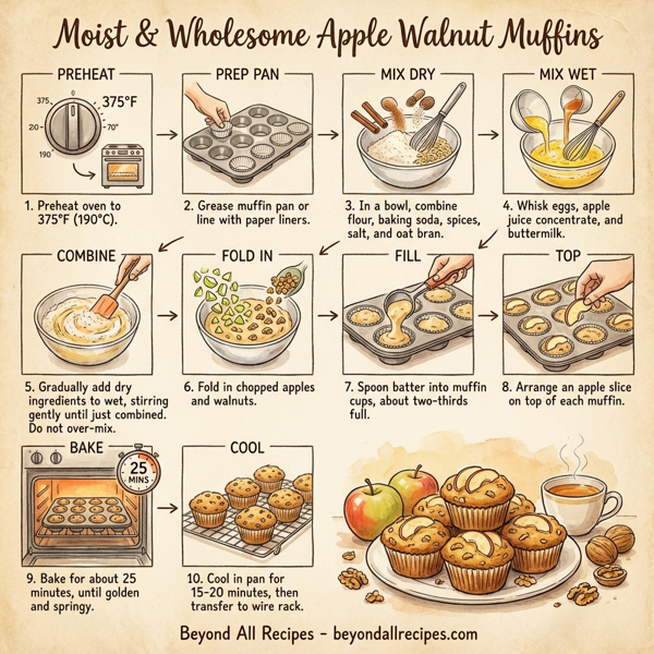 Moist & Wholesome Apple Walnut Muffins instructions