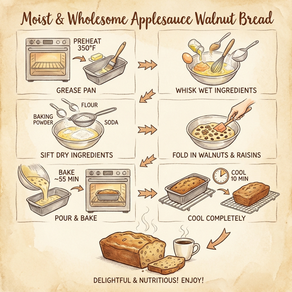 Moist & Wholesome Applesauce Walnut Bread instructions