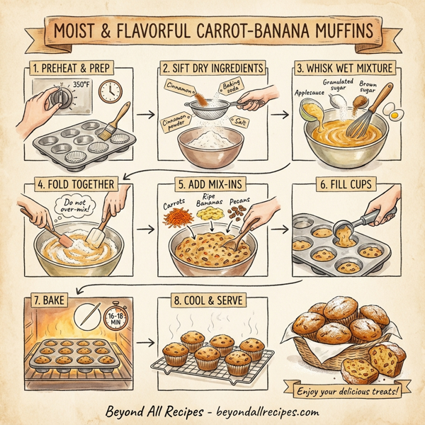 Moist and Flavorful Carrot-Banana Muffins instructions