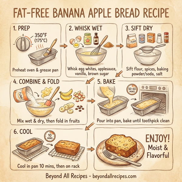 Moist and Flavorful Fat-Free Banana Apple Bread instructions