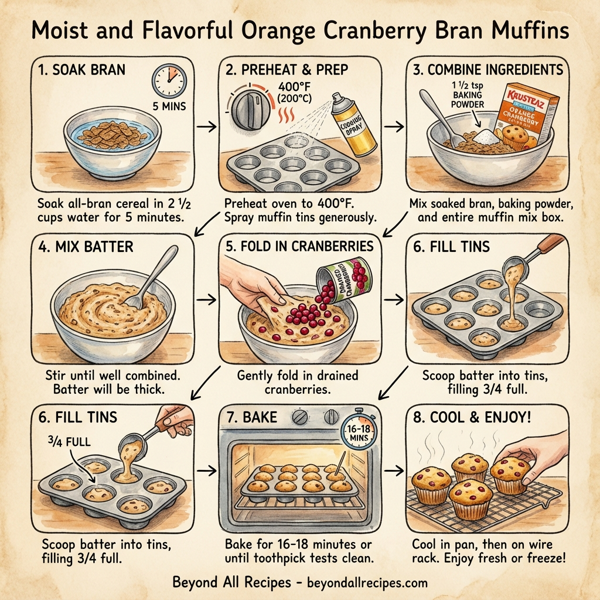 Moist and Flavorful Orange Cranberry Bran Muffins instructions