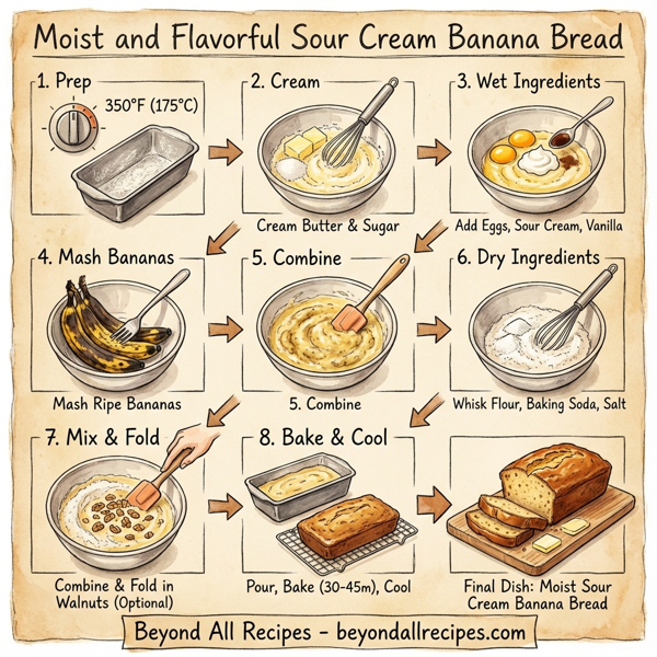 Moist and Flavorful Sour Cream Banana Bread instructions