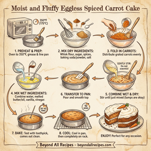 Moist and Fluffy Eggless Spiced Carrot Cake instructions