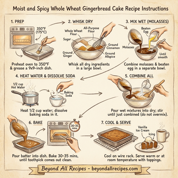 Moist and Spicy Whole Wheat Gingerbread Cake instructions