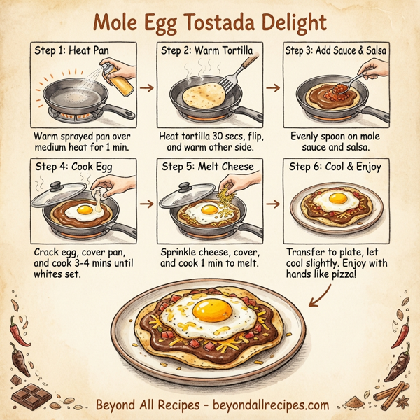 Mole Egg Tostada Delight instructions