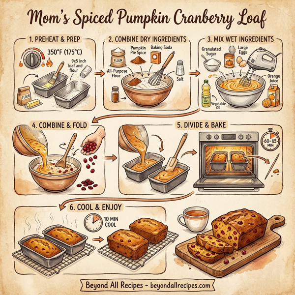 Mom’s Spiced Pumpkin Cranberry Loaf instructions