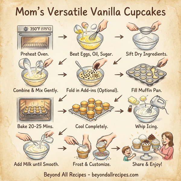 Mom's Versatile Vanilla Cupcakes instructions