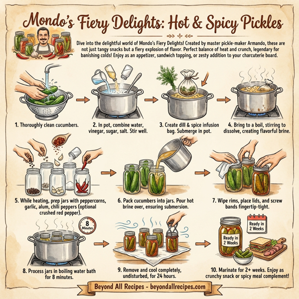 Mondo's Fiery Delights: Hot & Spicy Pickles instructions