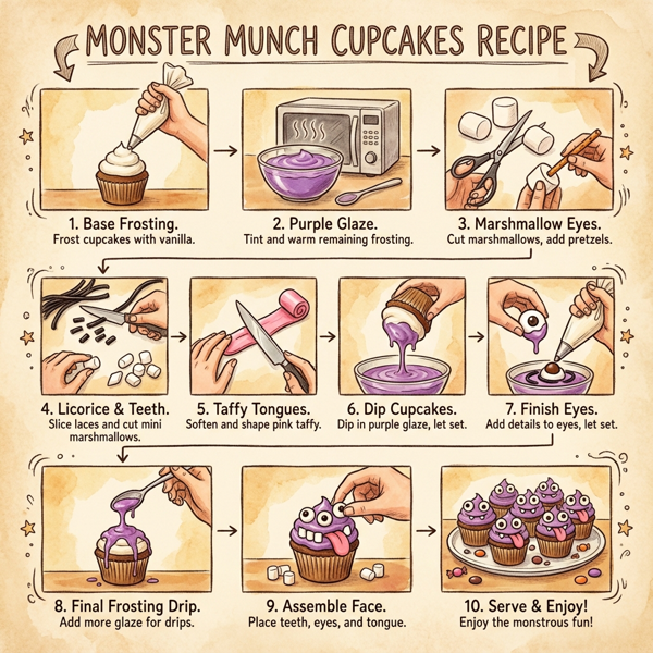 Monster Munch Cupcakes instructions