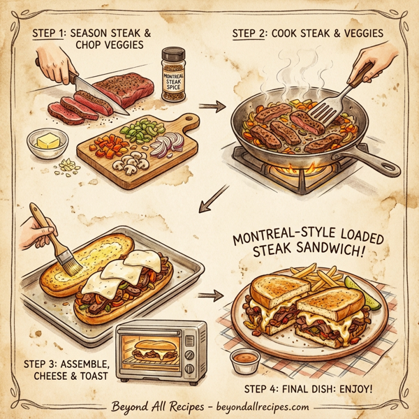 Montreal-Style Loaded Steak Sandwich instructions