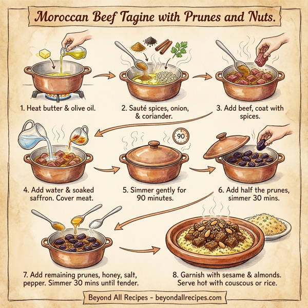 Moroccan Beef Tagine with Prunes and Nuts instructions