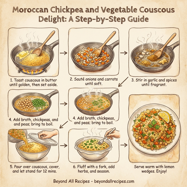 Moroccan Chickpea and Vegetable Couscous Delight instructions